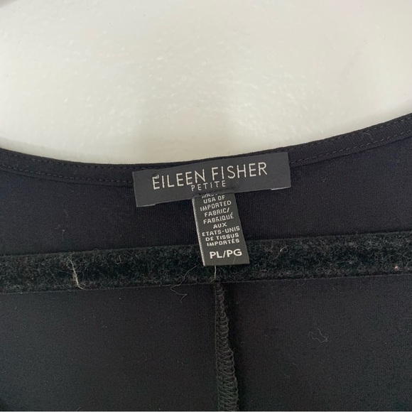 Eileen Fisher black asymmetrical hem sleeveless top - Picture 5 of 7